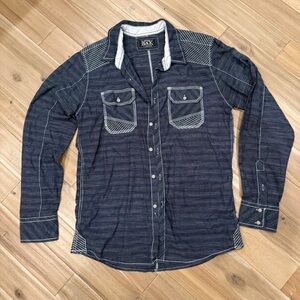 ‘Buckle Black’ Dark Blue Button Down Shirt